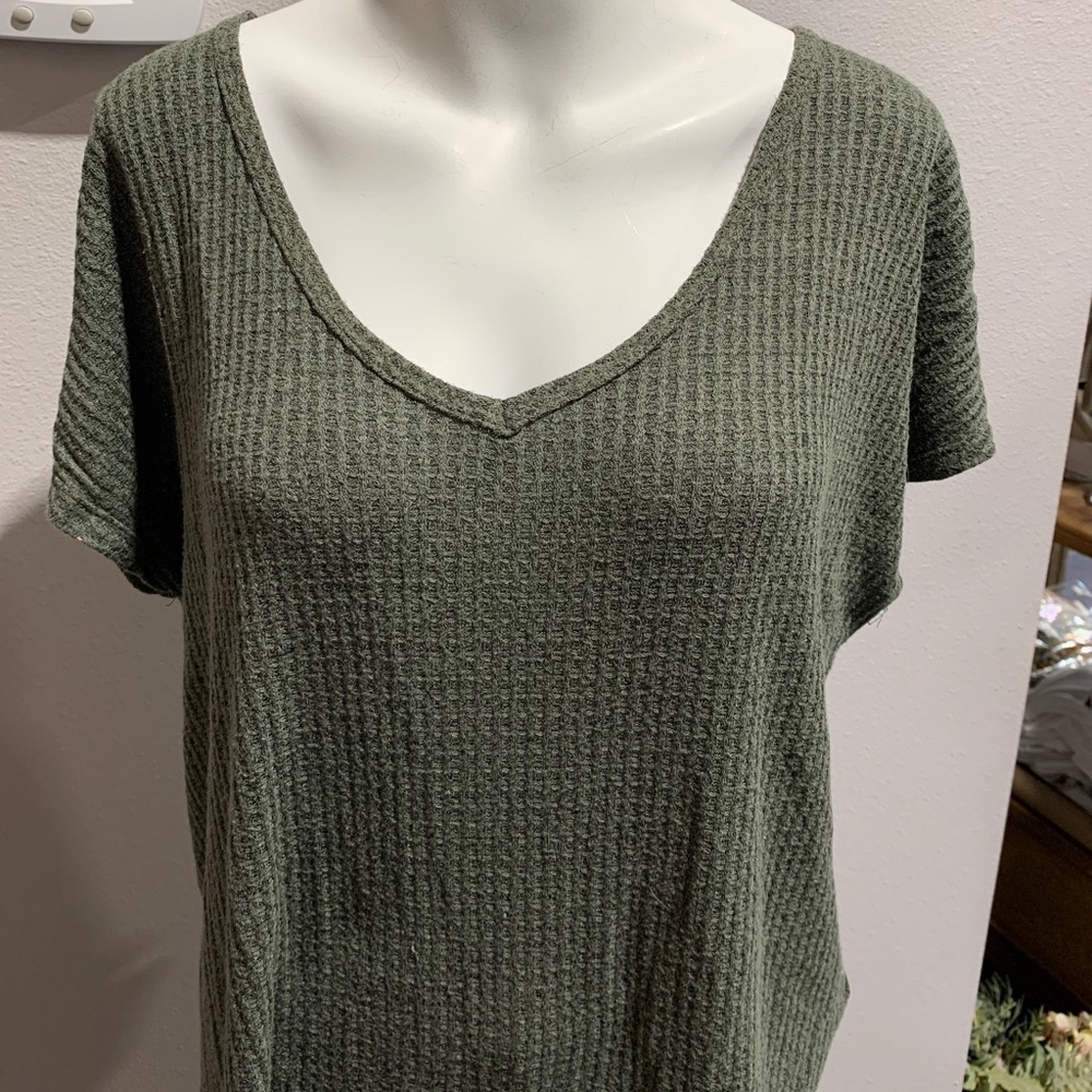 Green waffle top
